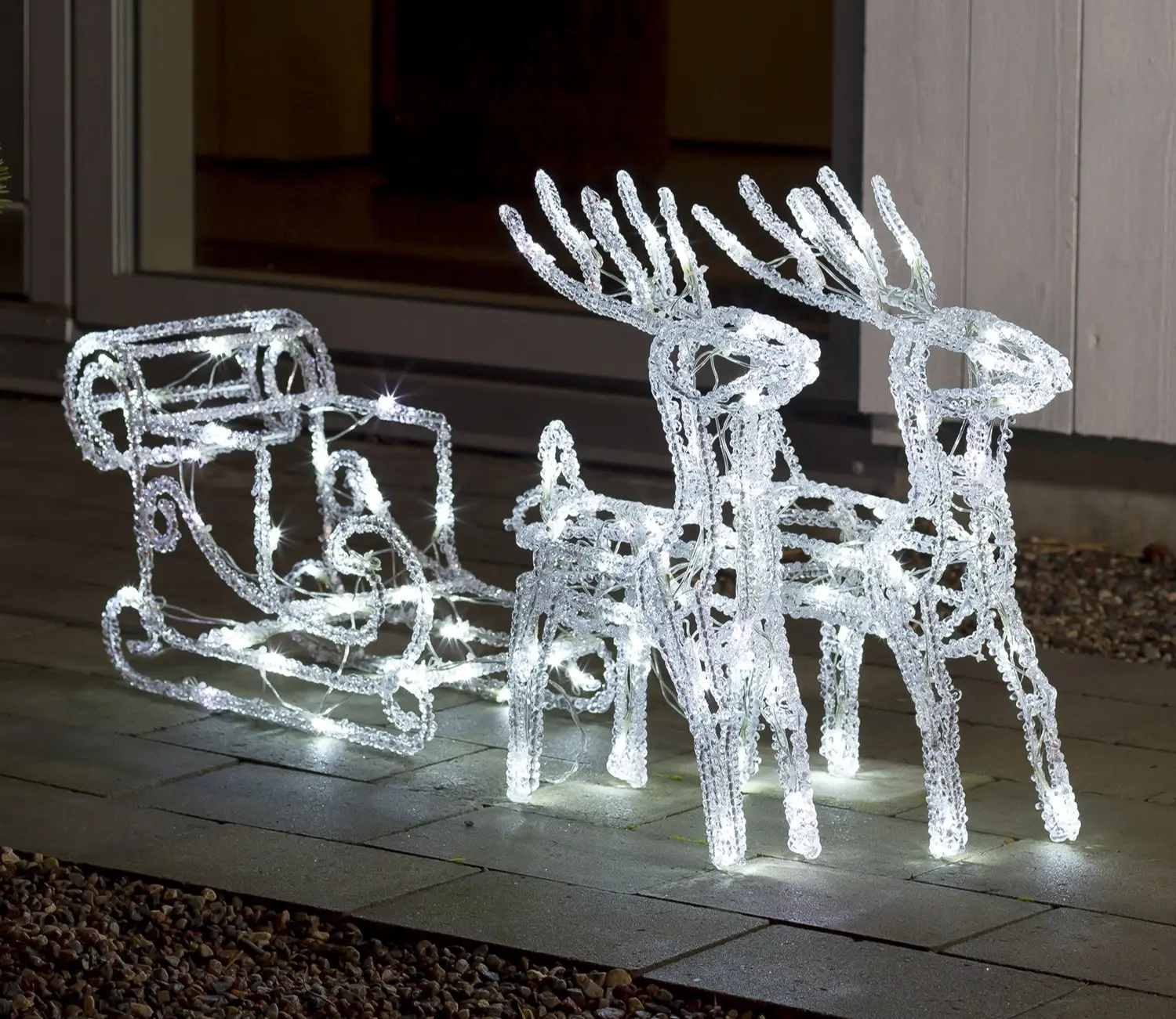 Konstsmide Light Up Reindeers and Sledge
