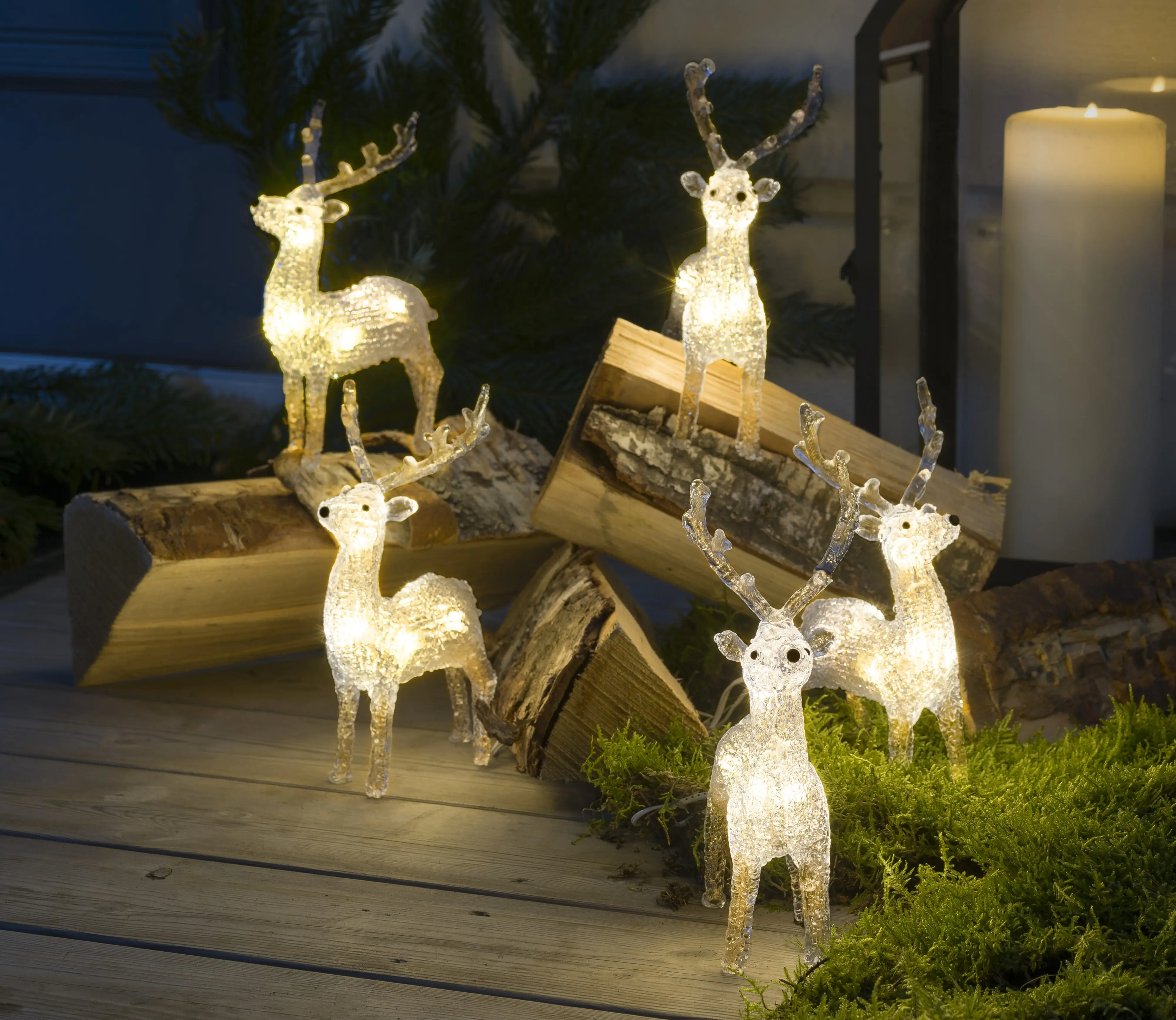Konstsmide 5-Piece Light Up Reindeer Set