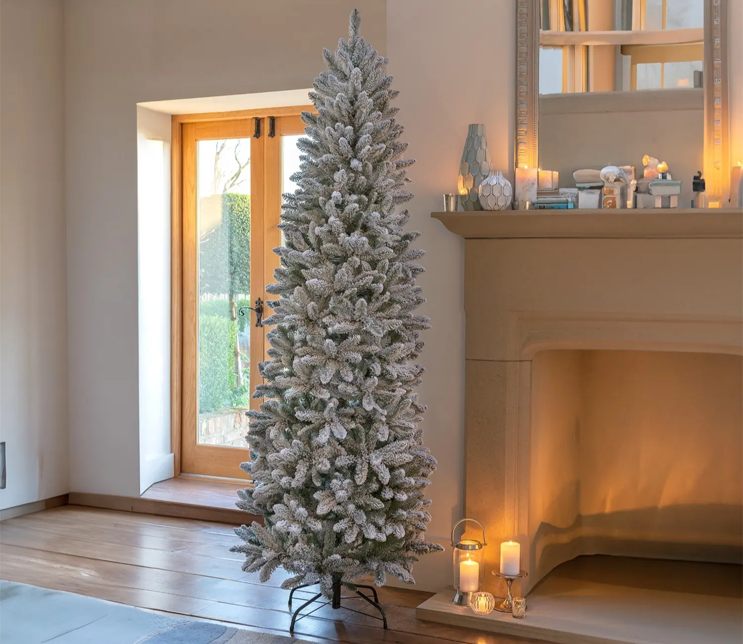 National Tree Co Snowy Kingswood Fir Slimline Christmas Tree