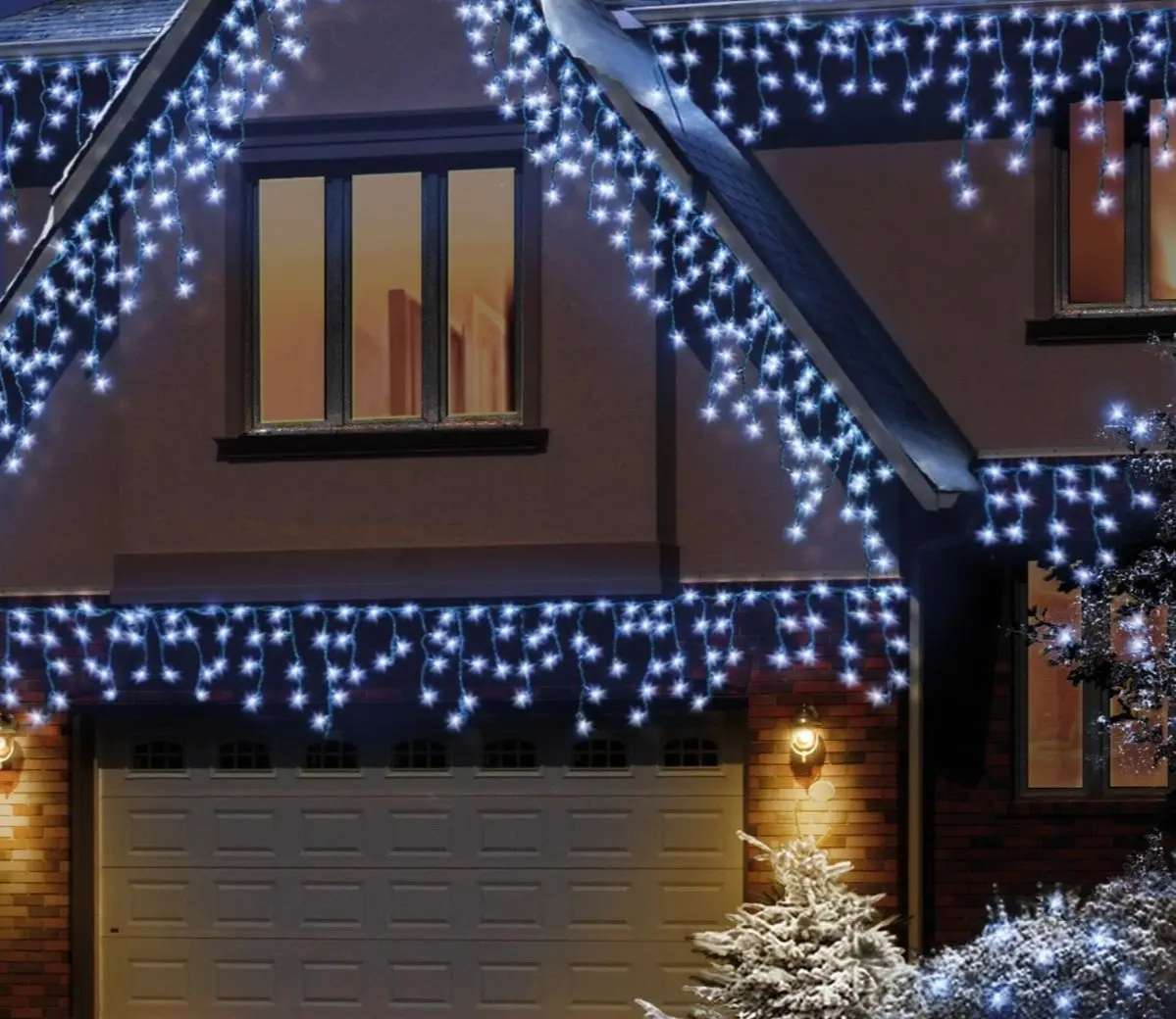 Premier White Snowing Icicle Lights